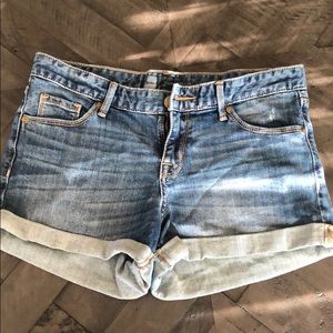 Denim cuffed shorts